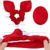 ACO-UINT 12 Pack Satin Scrunchies with Tails - Bow Hair Accessories for Thick Hair, Red Bunny Ear Hair Ties for Girls view 2