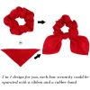 ACO-UINT 12 Pack Satin Scrunchies with Tails - Bow Hair Accessories for Thick Hair, Red Bunny Ear Hair Ties for Girls view 3