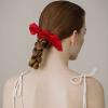 ACO-UINT 12 Pack Satin Scrunchies with Tails - Bow Hair Accessories for Thick Hair, Red Bunny Ear Hair Ties for Girls view 4