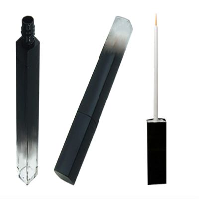 10ml Clear Plastic Eyeliner Vials Container Refillable Disposable Eyeliner Brush Applicator Eyeliner Lash Rapid Growth Container for DIY Eyelash Growth Oil, Eye Gloss Liquid, Black Gradient, 10 Pack