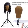 EERYA 22 Inch Wig Head Stand Set for Wig Making Display Styling Training Poly Canvas Block Head with Mount Hole Mannequin Manikin Head Stand( 22 Inch) view 4