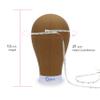 EERYA Wig Head Canvas Block Head 21 Inch Wig Head Stand for Making Wig Display Styling Brown Poly Canvas Block Wig Head with Stand Mannequin Head with Mount Hole Manikin Head Wig Stand(21 Inch,Brown) view 2