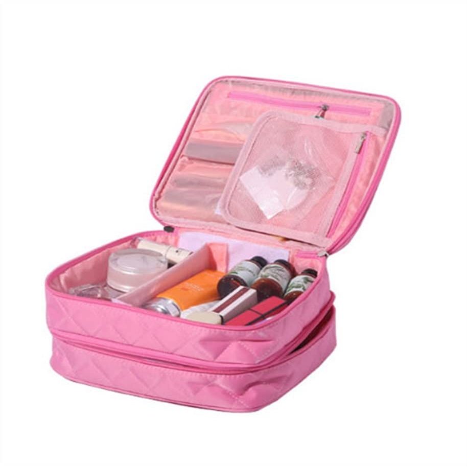 SMSOM Cosmetic Bags, Travel Toiletry Bag, Portable Makeup Organizer, Cosmetic Bag, Travel Cosmetic Case for Travel Toiletries (Color : Pink)