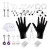 Body Piercing Kit Stainless Steel Tongue Rings Belly Button Piercing Jewelry Purple 47PCS view 1