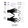 Body Piercing Kit Stainless Steel Tongue Rings Belly Button Piercing Jewelry Purple 47PCS view 3