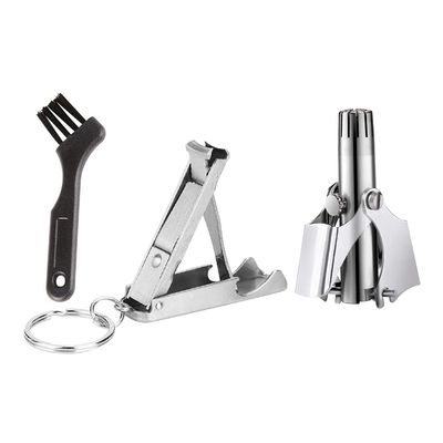 Beaupretty 1set Nose Hair Scissors Nail Trimmer Cleaning Brush Safe Grooming Kit for Men for Birthdays Holidays