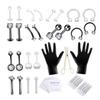 Body Piercing Kit Stainless Steel Tongue Rings Belly Button Piercing Jewelry Black 47PCS view 1