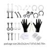 Body Piercing Kit Stainless Steel Tongue Rings Belly Button Piercing Jewelry Black 47PCS view 3