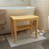 SogesHome Bamboo Shower Bench with Shelf Shower Stool Bathroom Stool with Storage Bamboo Seat with Foot, Water Proof, Natrual view 2