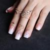 MqpQ Luxury Ombre Pink Press On Nails Short Square With Rhinestones Colorful Caviar Nude Fake Nails 24pc Glossy Full Cover False Nails For Women And Girls view 2