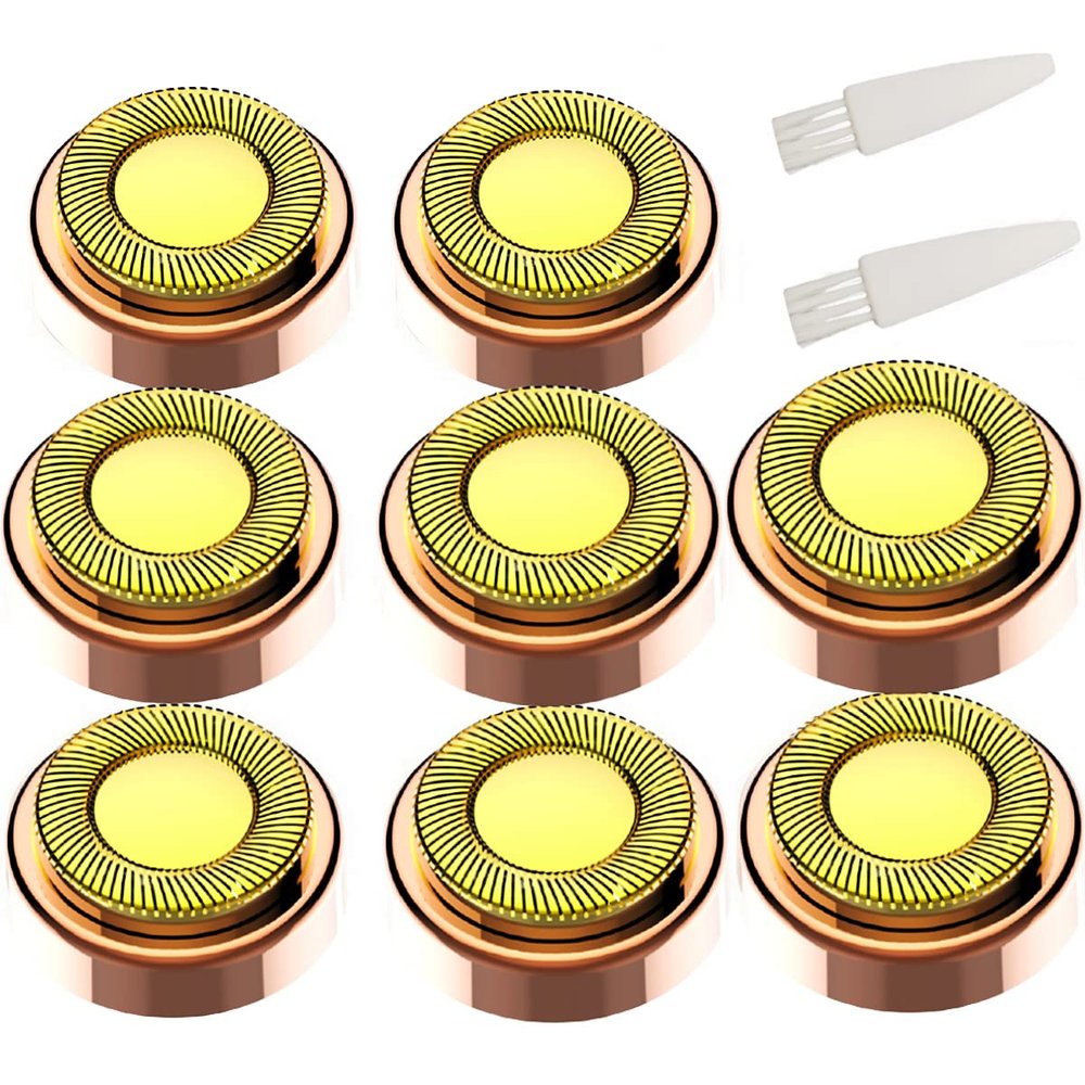 8PCS Replacement Heads For Finishing Touch Flawless Facial Hair Remover,Women Hair Removal Shaving Head First Generation(Gen 1)18K Gold (18K Gold-8psc)
