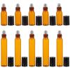 Beaupretty 10pcs Portable Travel Glass Roller Bottles Containers Caps for Perfume and Makeup Storage view 1