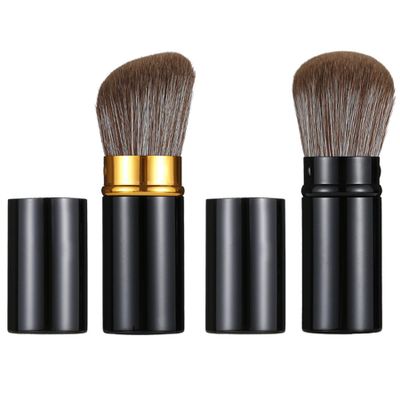 JewelryWe 2 PCS Cosmetic Beauty Makeup Minerals Powder Brush Travel Retractable Kabuki Brush,Foudation Blush Brush Cosmetic Tool