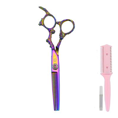 6.0 Inch Pink Hair Styling Scissor Professional Hairdressing Scissors Kit Hair Cutting Thinning Shears Barber Accessories For Hairdresser Hair Clipper Salon Hair Clips Japanese Steel (Size : Thinning