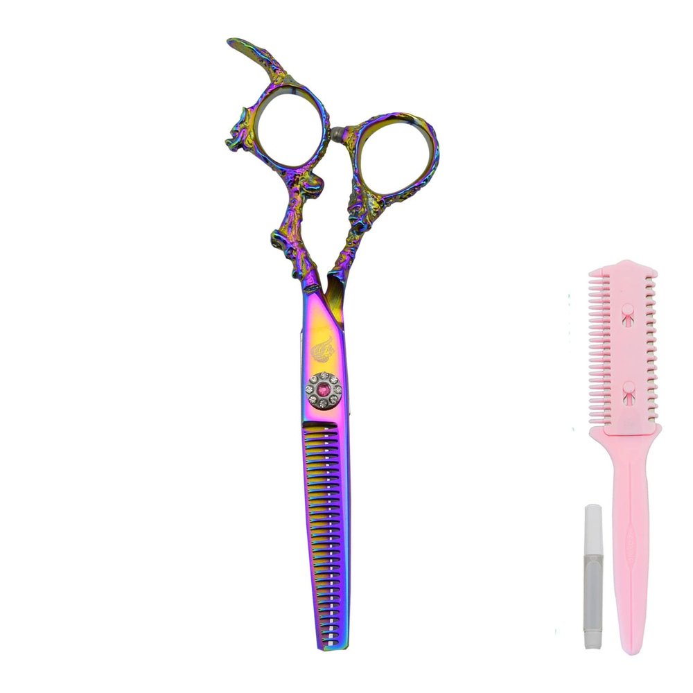 6.0 Inch Pink Hair Styling Scissor Professional Hairdressing Scissors Kit Hair Cutting Thinning Shears Barber Accessories For Hairdresser Hair Clipper Salon Hair Clips Japanese Steel (Size : Thinning