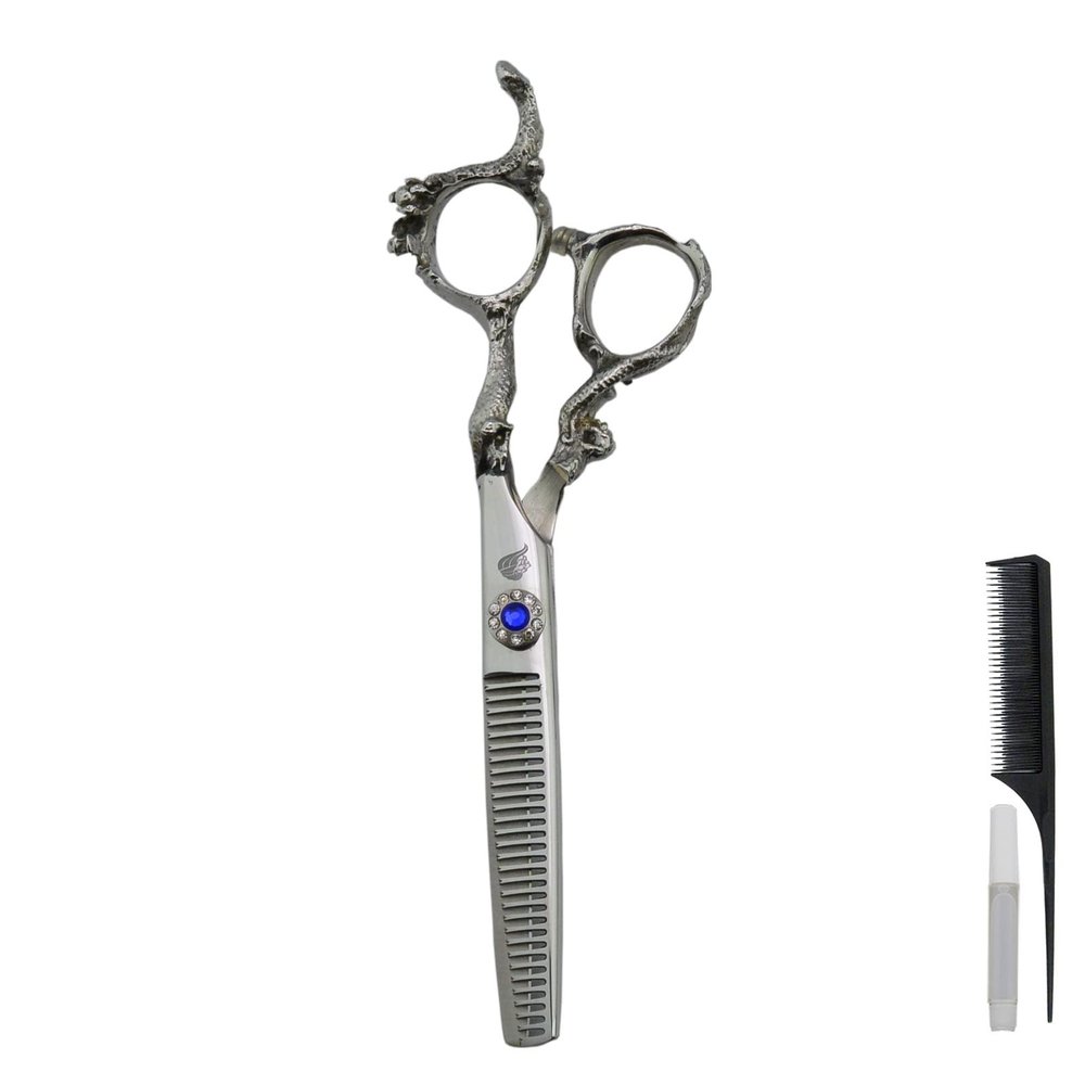 6.0 Inch Hair Cutting Scissor Thinning Shears Professional Hairdressing Scissors Kit Barber Accessories Dragon Shaped Salon Hair Clipper Japanese Steel (Size : Thinning Scissor)