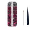 Nail Art Supplies Rhinestone Box Set, Flat Back Crystal Stones For Diy, Clothes, Shoe Bag,Dk Pink view 1