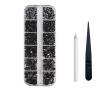 Nail Accessories Rhinestone Box Set, Flat Back Crystal Stones For Diy, Clothes, Shoe Bag,Gray view 1