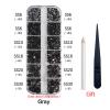 Nail Accessories Rhinestone Box Set, Flat Back Crystal Stones For Diy, Clothes, Shoe Bag,Gray view 2