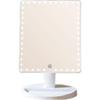 Makeup Mirror Lighted Home Removable Large LED Vanity Mirror, Dressing Table Desktop Cosmetic Mirror with Storage Base, Stepless Dimming (Color : White, Size : 24 * 37cm) view 1