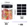 36PCS 8OZ Plastic Jars with Screw On Lids,Labels Refillable Empty Round Slime Containers for Storing Dry Food, Honey Jam, Cream, Butter, Lotion (Black) view 2
