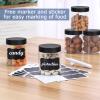 36PCS 8OZ Plastic Jars with Screw On Lids,Labels Refillable Empty Round Slime Containers for Storing Dry Food, Honey Jam, Cream, Butter, Lotion (Black) view 4