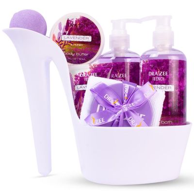 Luxury Spa Gifts for Women  8 Pc Lavender Scented Bath and Body Set with Bubble Bath, Lotion & More  Luxury Self Care Kit for Wife, Mom, Girlfriend, Birthday Gifts for Women by Draizee