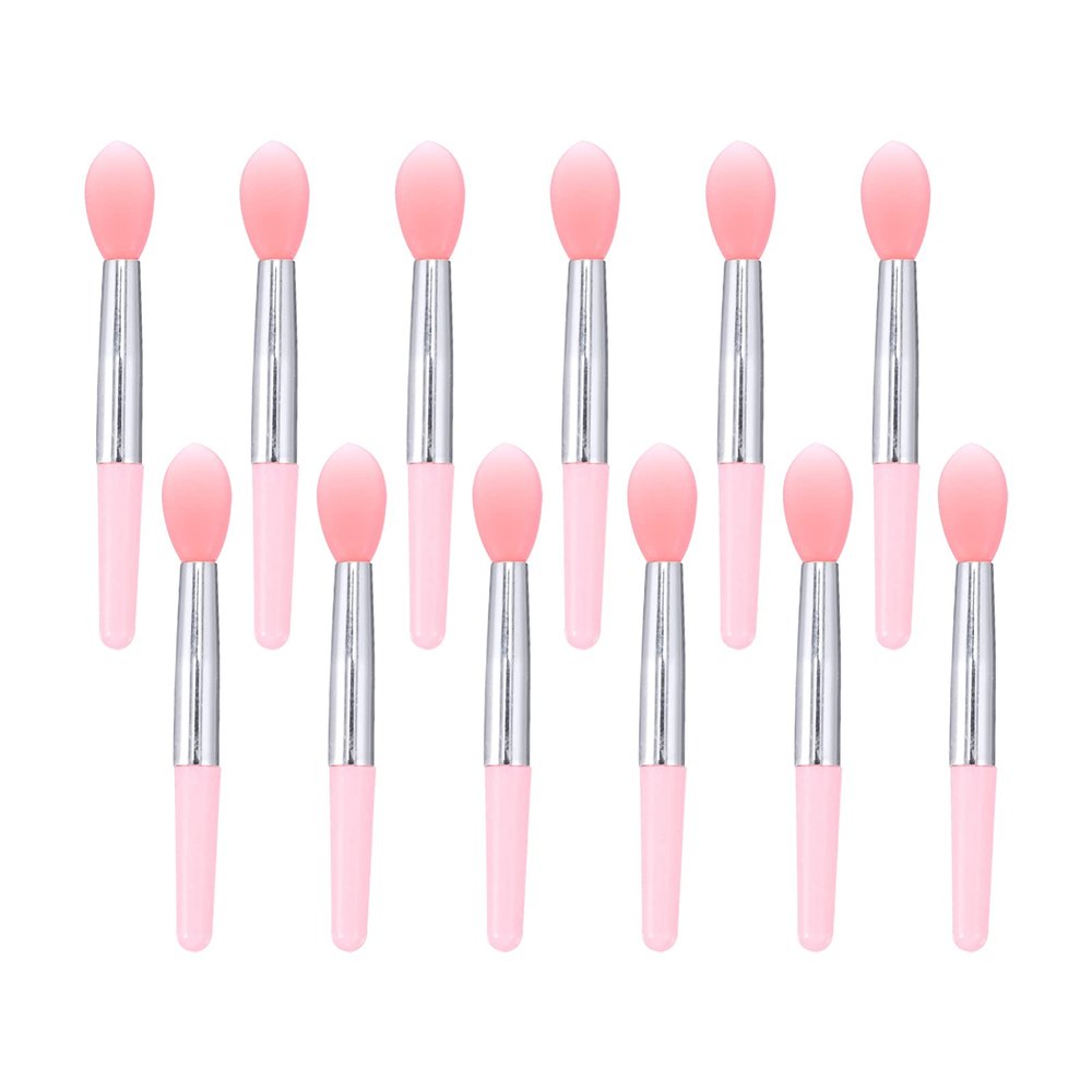 Beaupretty 12pcs Silicone Lip Brush Lipstick Lip Balm Portable Easy to Carry for Makeup Includes Handles Opp Bag
