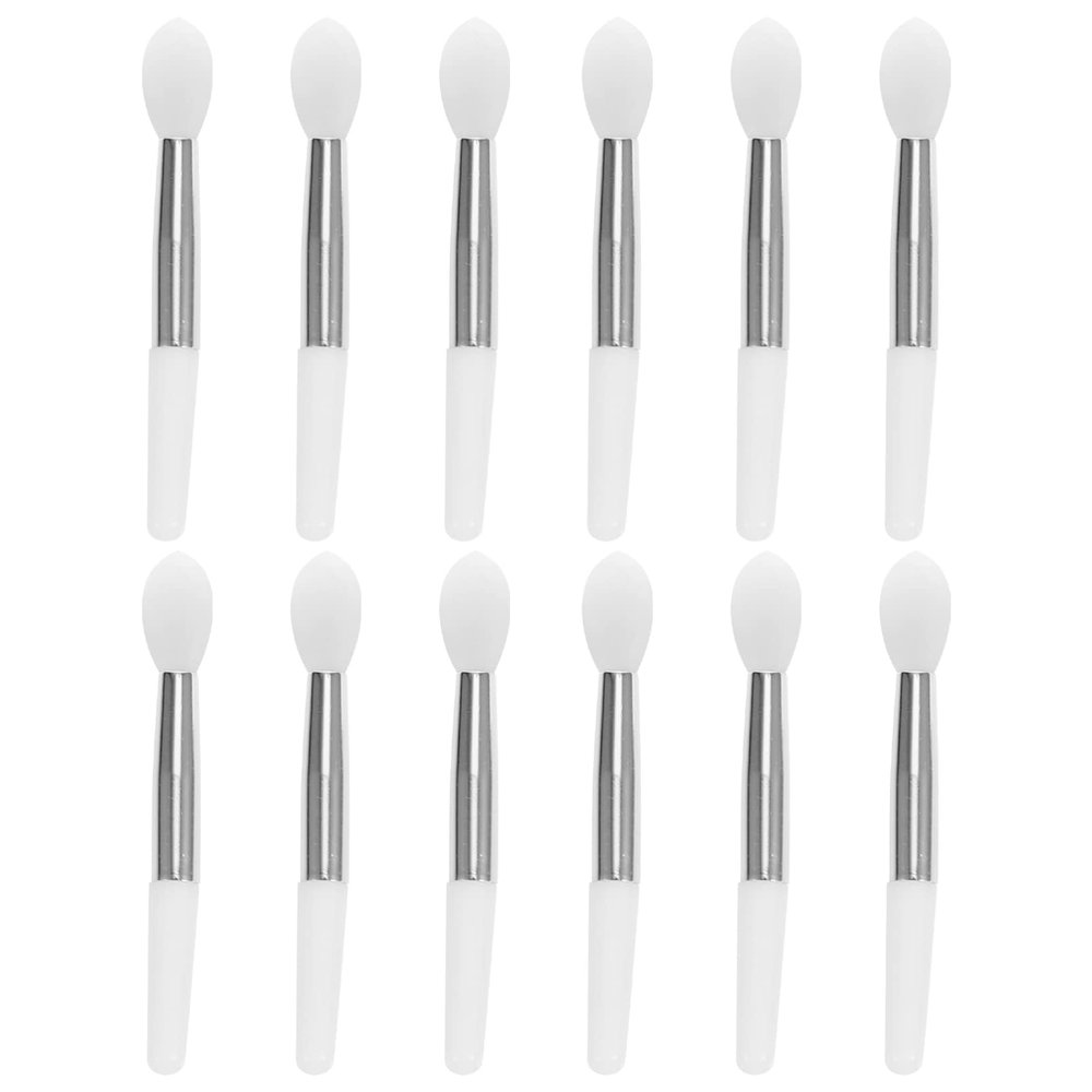 Beaupretty 12pcs Silicone Lipstick Brush Set Lip Mask Applicator for Precise Lip Application Easy to Carry Stylish Design Transparent Handle for Makeup Go