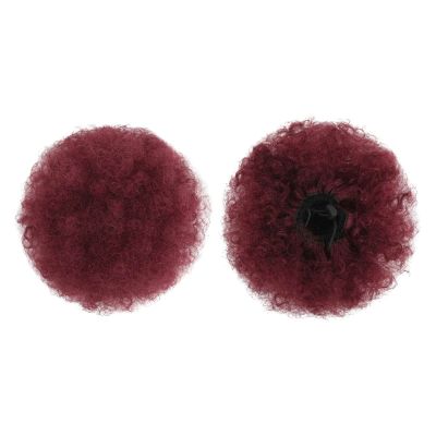 Fujiunia Hair Extension for Black Women Afro Puff Drawstring Short Ponytail Synthetic Curly Bun Maker