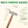 EZ Disposable Razor - 50pcs Eco Friendly Disposable Three Blade Shaving Razor for Men/Women's Grooming, Biodegradable Single-Use Body & Face Shaver for Eco Friendly Product Gifts view 4