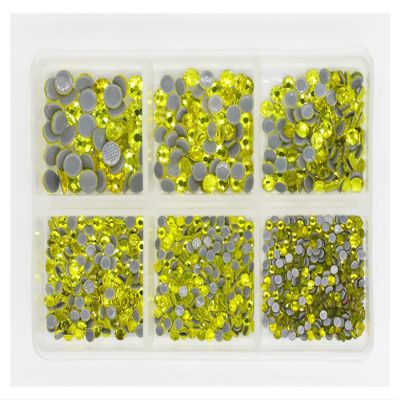 1200pcs Mix Sizes Glass Crystal Hot Fix Rhinestone Set Flatback 3D Crystal Nail Art Rhinestones for DIY Garment Decorations (Color : 0012)