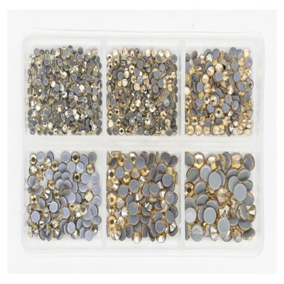 1200pcs Mix Sizes Glass Crystal Hot Fix Rhinestone Set Flatback 3D Crystal Nail Art Rhinestones for DIY Garment Decorations (Color : 0015)