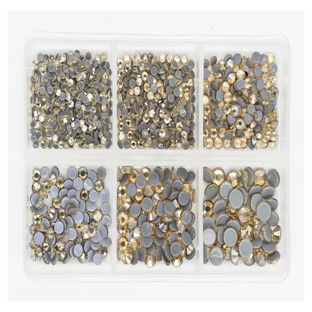 1200pcs Mix Sizes Glass Crystal Hot Fix Rhinestone Set Flatback 3D Crystal Nail Art Rhinestones for DIY Garment Decorations (Color : 0015)