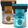 Aromasong Dead Sea Relaxation Bundle: 5 lbs Raw Dead Sea Salt + 3 lbs Magnesium Flakes for Bath Soaks and Skin Care view 1