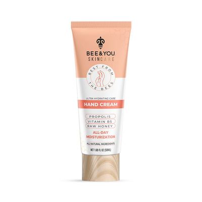 BEE and YOU 100% Natural, Ultra Hydrating Hand Cream for Dry Cracked Hands, Moisturizer, Extra Protection with Shea Butter, Vitamin B5, Raw Honey and Propolis Extract, 1.69 fl oz