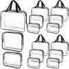 15 Pcs Clear Makeup Bags Toiletry Bag with Zipper Handle PVC Waterproof Cosmetic Bags Set Transparent Travel Pouch Clear Makeup Organizer for Travel Airport Business, 3 Sizes view 1