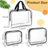 15 Pcs Clear Makeup Bags Toiletry Bag with Zipper Handle PVC Waterproof Cosmetic Bags Set Transparent Travel Pouch Clear Makeup Organizer for Travel Airport Business, 3 Sizes view 2