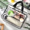 15 Pcs Clear Makeup Bags Toiletry Bag with Zipper Handle PVC Waterproof Cosmetic Bags Set Transparent Travel Pouch Clear Makeup Organizer for Travel Airport Business, 3 Sizes view 4