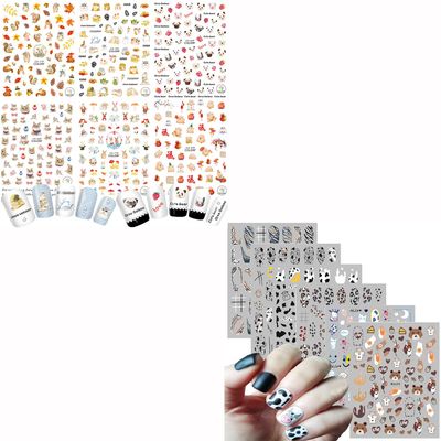 6 Sheets Animal Nail Stickers and 6 Sheets Animal Print Nail Stickers
