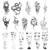 JINYOUS 22 Sheets Realistic Temporary Tattoo, 10 sheets Sexy Snake Fake Tattoos Stickers, Floral Peony Rose Tribal Viper Snake Temporary Tatoos For Women Men Adults Body Art Forearm Arm Leg view 1