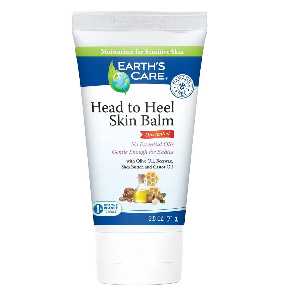 Earths Care Head to Heel Skin Balm - Unscented Skin Care for Dry Skin - Unscented Dry Skin Care Balm - 2.5 OZ