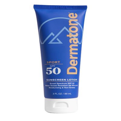 Dermatone Sport Sunscreen Lotion SPF 50 | Water/Sweat Resistant (80 min) | Oxybenzone and Octinoxate Free Sunscreen for Body and Face | Moisturizing | Broad Spectrum Protection SPF Lotion | 3oz