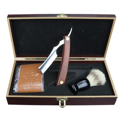 Straight Razor Kit - Best Straight Razor, Shave Ready Straight Edge Razor, Strop + Brush, Straight Razor for Men, Complete Straight Razor Shaving Kit, Great Gift