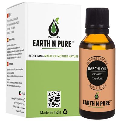 Earth N Pure Babchi Oil (Bakuchi Oil) Cold Pressed, Natural & Therapeutic Grade 30 ml