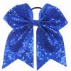 6.5 Inches Sequins Hair Bows Elastic Hair Tie Ribbon Large Cheer Bow Ponytail Holder for Women Girls Kids Teens view 1