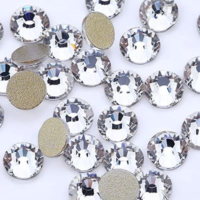AAA Rhinestone Crystal AB Clear Non Hotfix Flatback Rhinestones for Nails 3D Nail Art Decoration Gems (Color : 0006, Size : SS4-1440pcs)