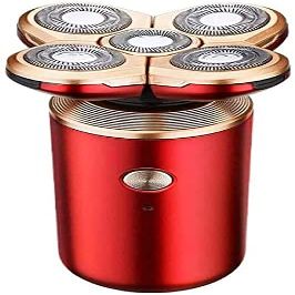 Dongng Electric Shavers for Men, 5 in 1 Head Razors for Bald Head, Hair Clippers Beard Nose Hair Trimmers and Grooming Kit, Fast-Charging Waterproof Shaver (Red)