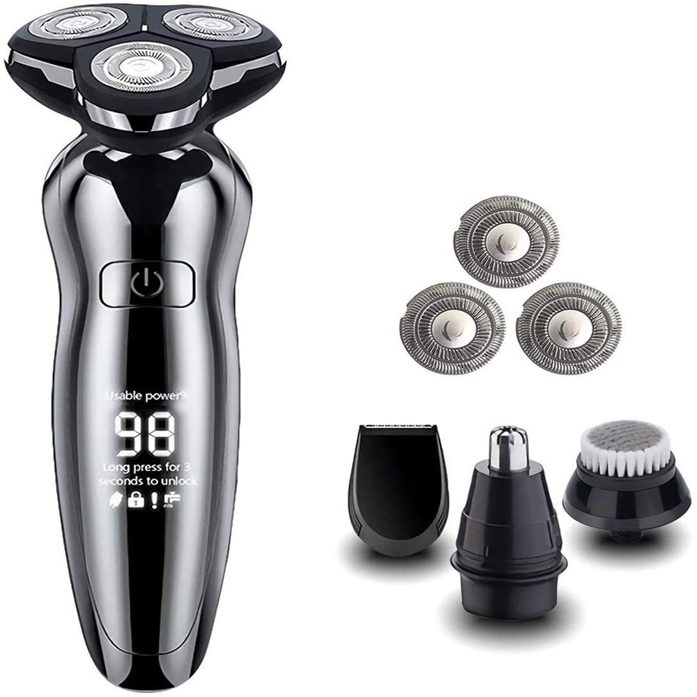 Dongng Electric Shavers for Men, Mens Electric Razor,Dry Wet Waterproof Man Rotary Shaver,Portable Facial Cordless Shaver Travel USB Rechargeable with