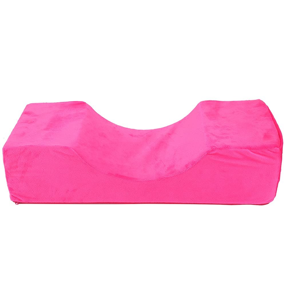 Beauty Salon Eyelash Extension Neck Pillow - Comfortable Beauty Memory Foam Pillow, Soft Elastic Eyelash Extension Pillow Beauty Salon Eyelash Grafting U-Shaped Pillow(Rose Red)